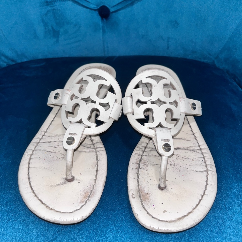 Tory Burch White Miller Sandals